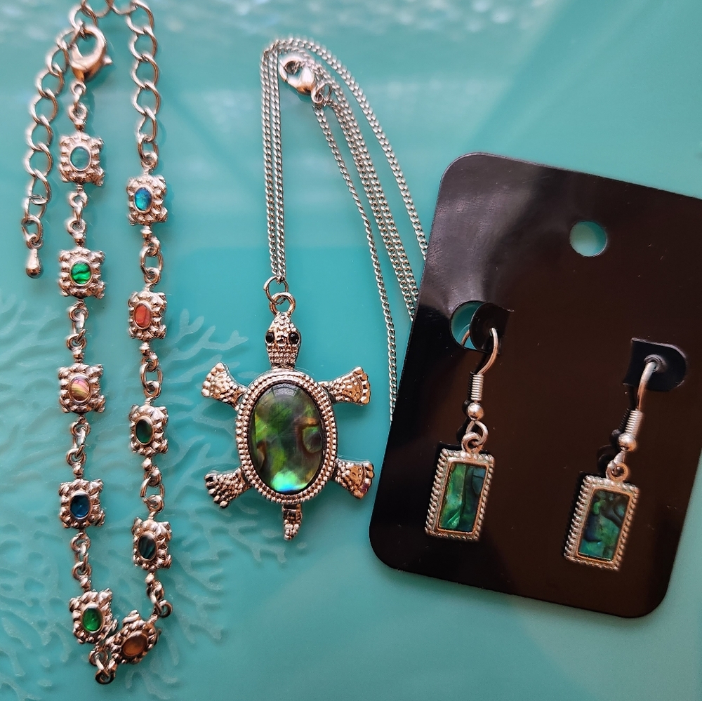 Turtle Abalone Jewelry Trio